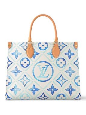 Louis Vuitton Blue & White OnTheGo MM Watercolor Tile Tote *Limited Edition*